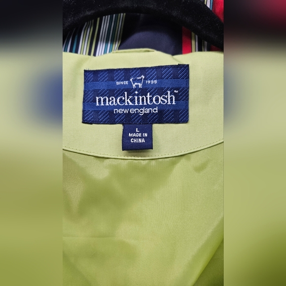 Mackintosh of New England Womens Green Blue Red Stripe Spring Coat Women's Lg - Picture 6 of 7